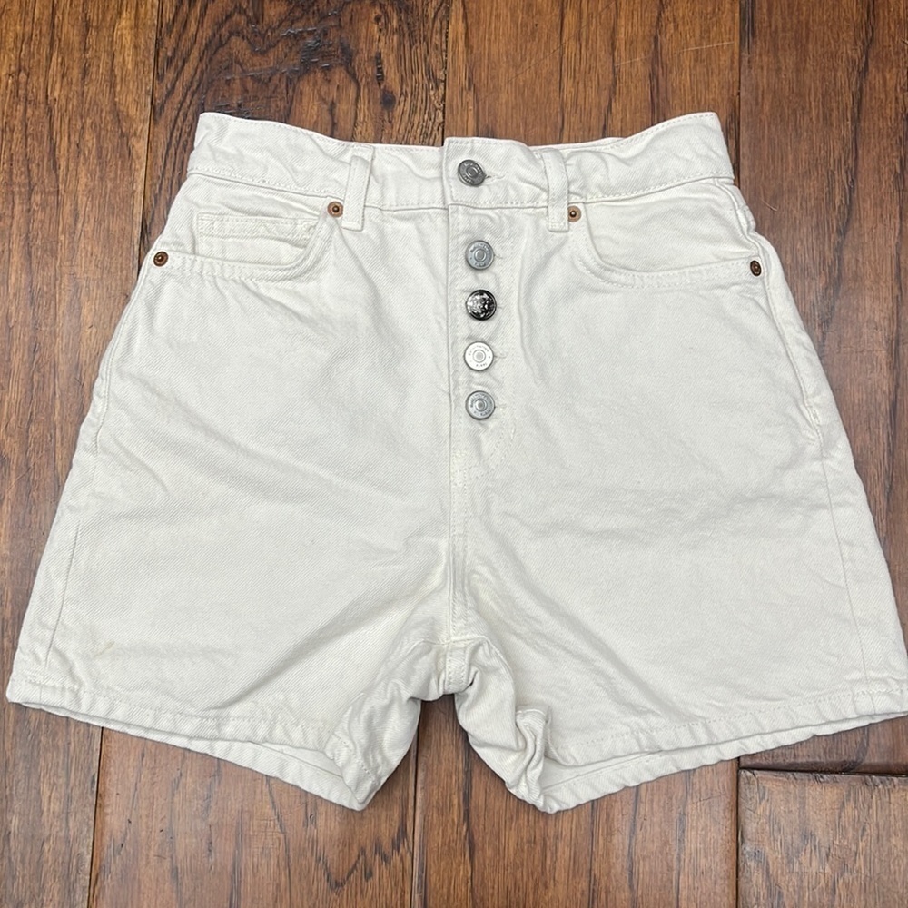 Reformation Amy button fly high rise Jean shorts